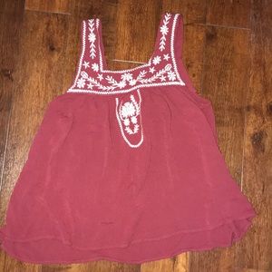 Pink Tank w/ cute embroidery